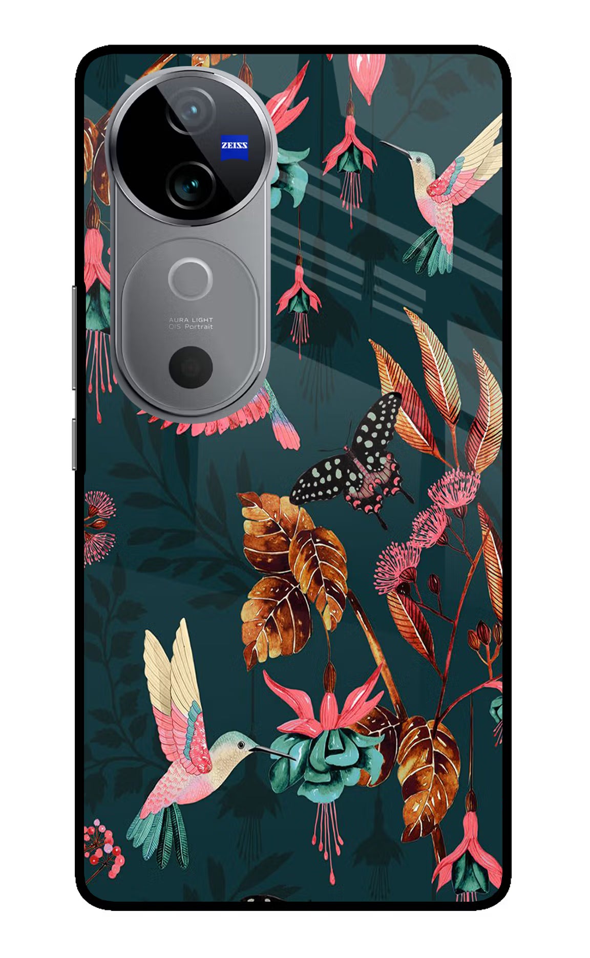 Birds Vivo V40 5G Glass Case Back Cover by Casekaro