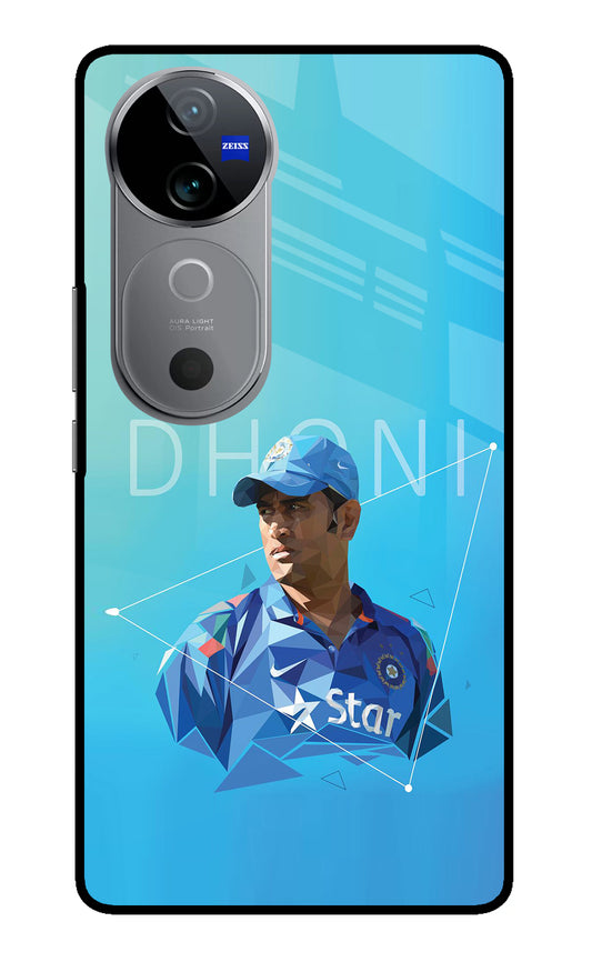 Dhoni Artwork Vivo V40 5G Glass Case