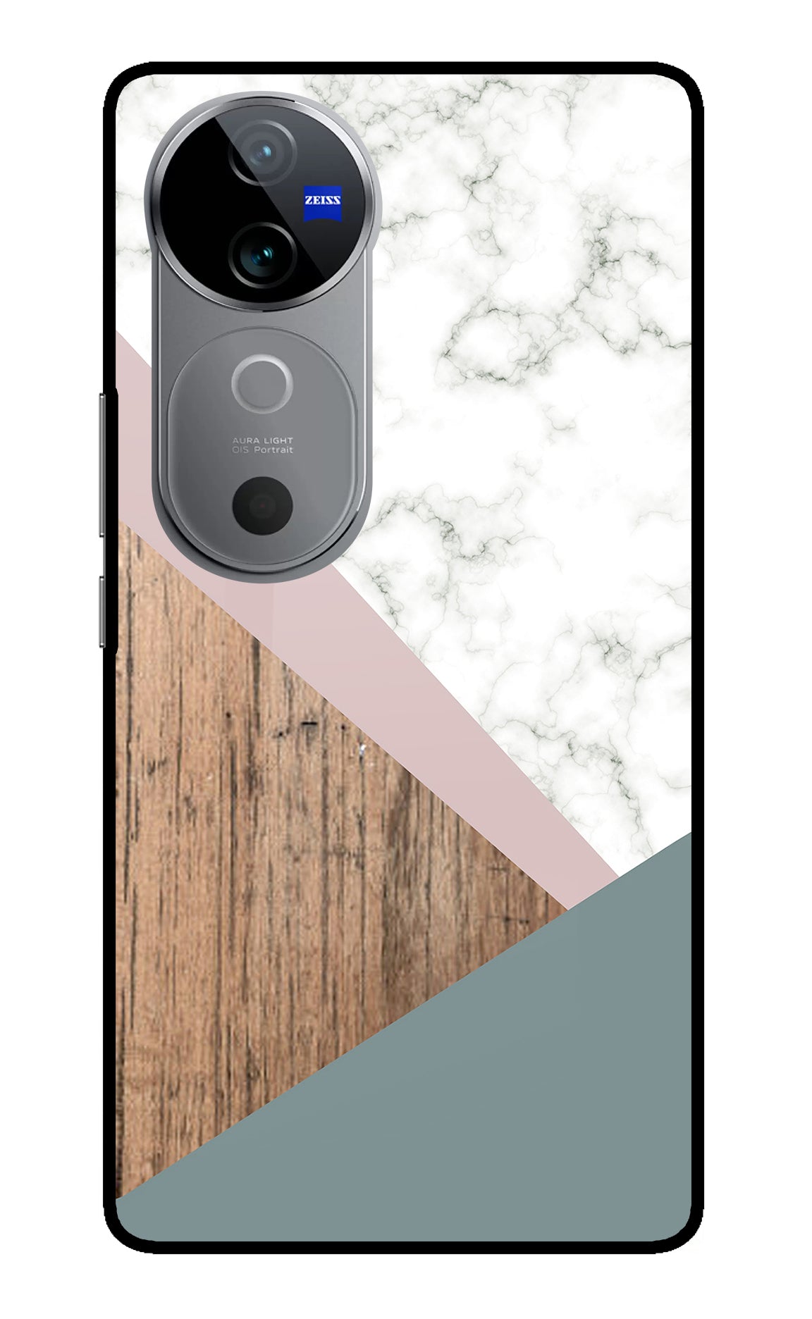 Marble wood Abstract Vivo V40 5G Glass Case