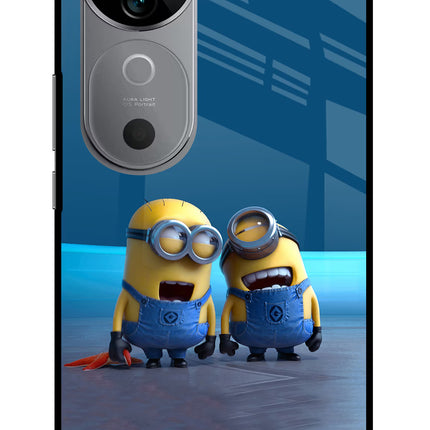 Minion Laughing Vivo V40 5G Glass Case Back Cover by Casekaro
