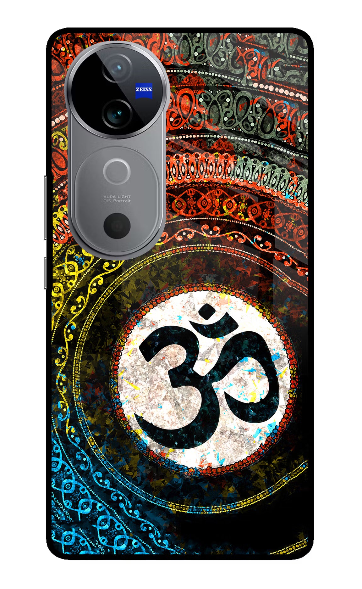 Om Cultural Vivo V40 5G Glass Case Back Cover by Casekaro