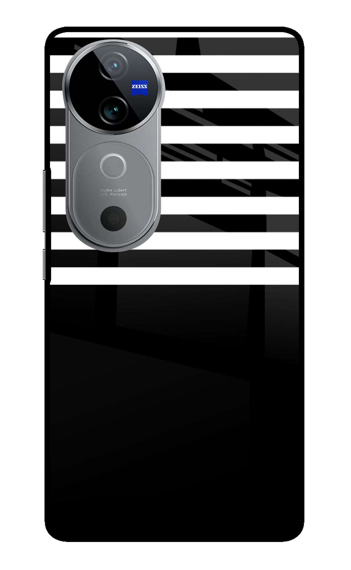 Black and White Print Vivo V40 5G Glass Case