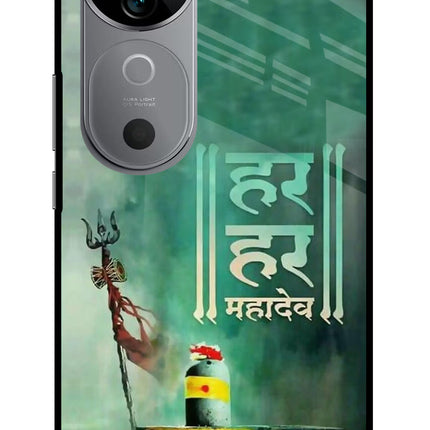 Har Har Mahadev Shivling Vivo V40 5G Glass Case