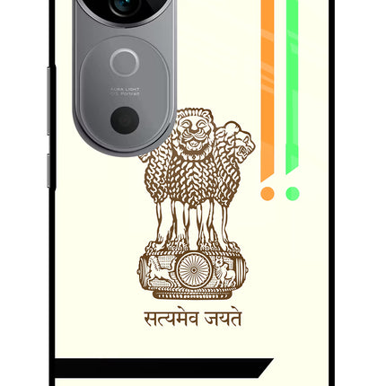 Satyamev Jayate Brown Logo Vivo V40 5G Glass Case