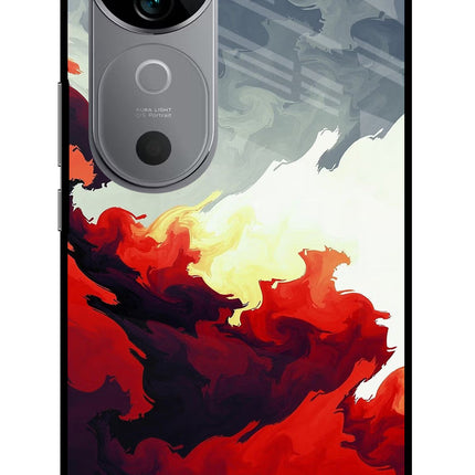 Fire Cloud Vivo V40 5G Glass Case Back Cover by Casekaro
