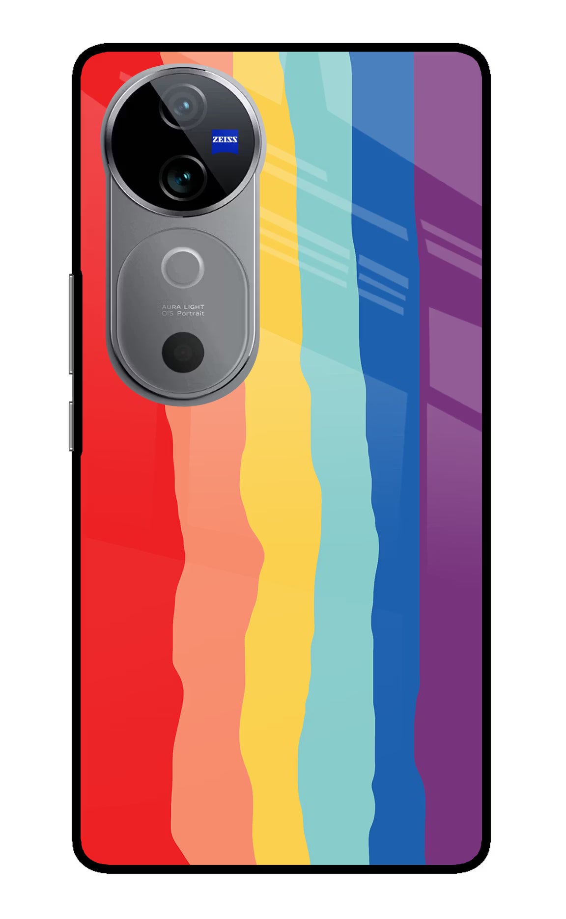 Rainbow Vivo V40 5G Glass Case Back Cover by Casekaro