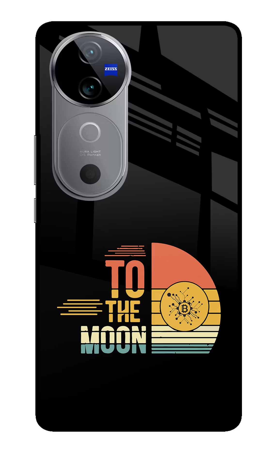 To the Moon Vivo V40 5G Glass Case Back Cover by Casekaro