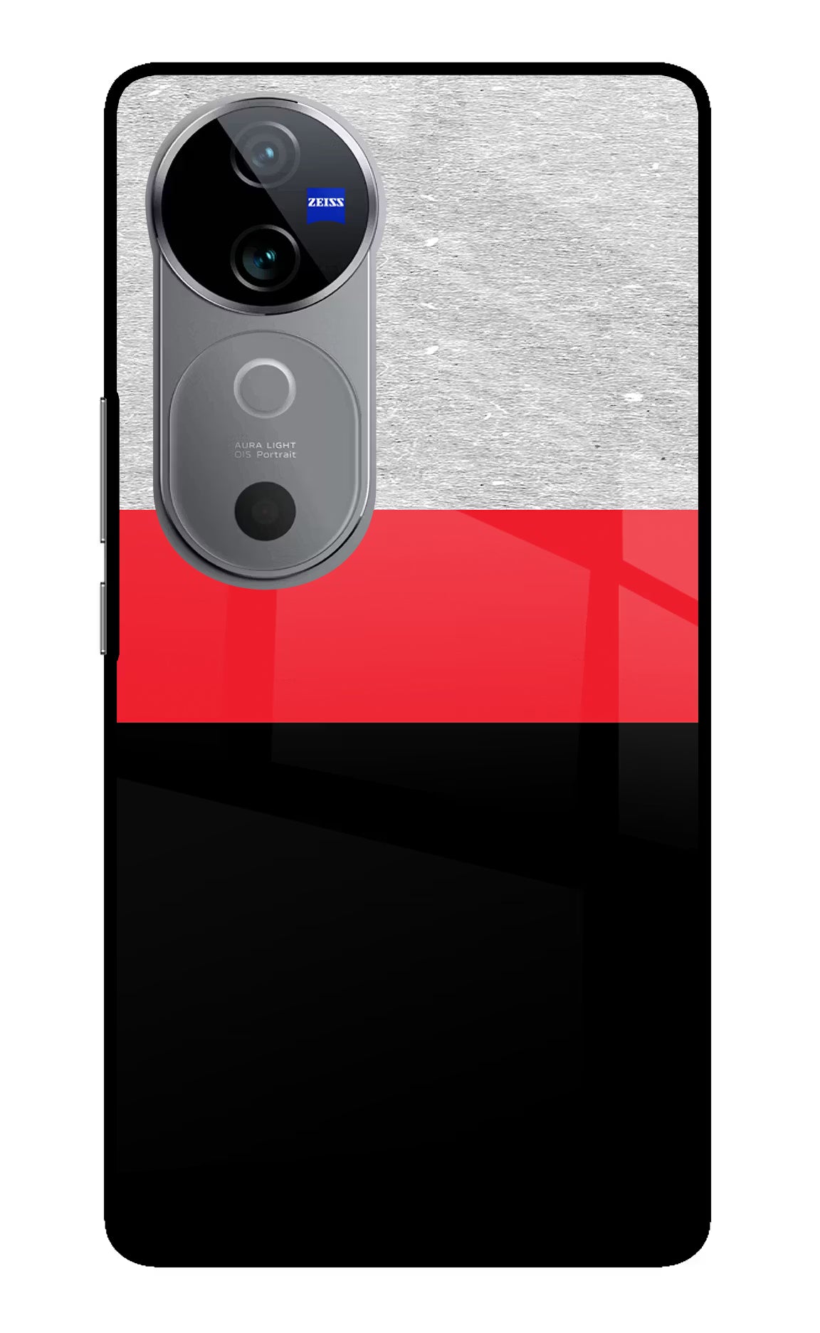 Tri Color Pattern Vivo V40 5G Glass Case Back Cover by Casekaro