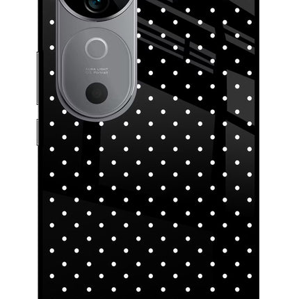White Dots Vivo V40 5G Glass Case Back Cover by Casekaro