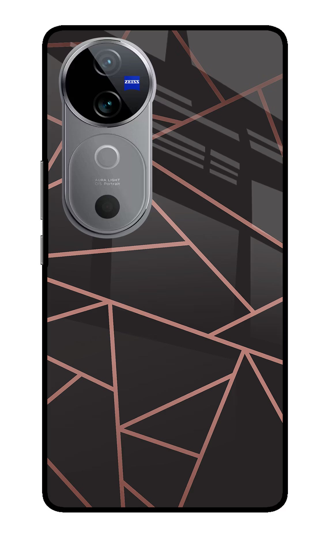 Geometric Pattern Vivo V40 5G Glass Case Back Cover by Casekaro
