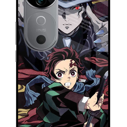 Demon Slayer Vivo V40 5G Glass Case Back Cover by Casekaro