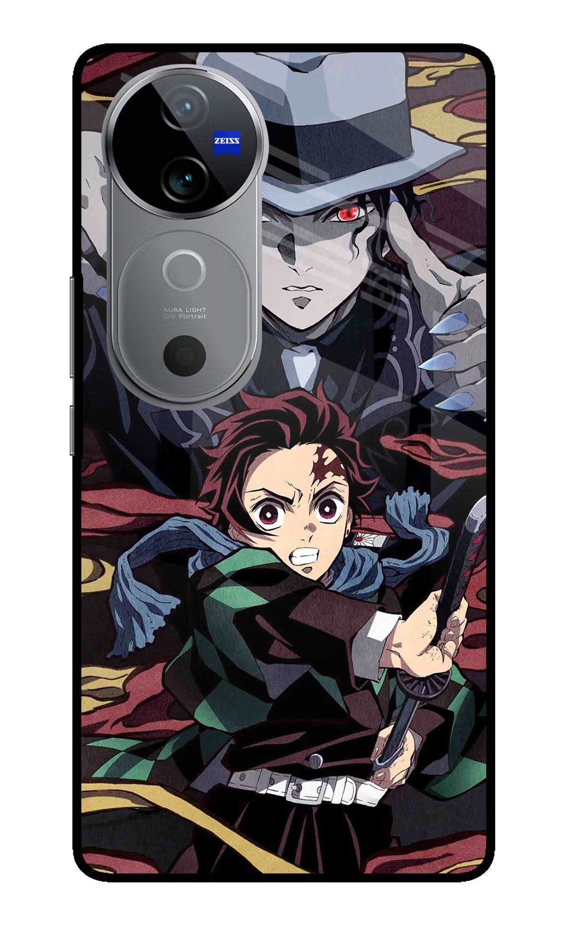 Demon Slayer Vivo V40 5G Glass Case Back Cover by Casekaro