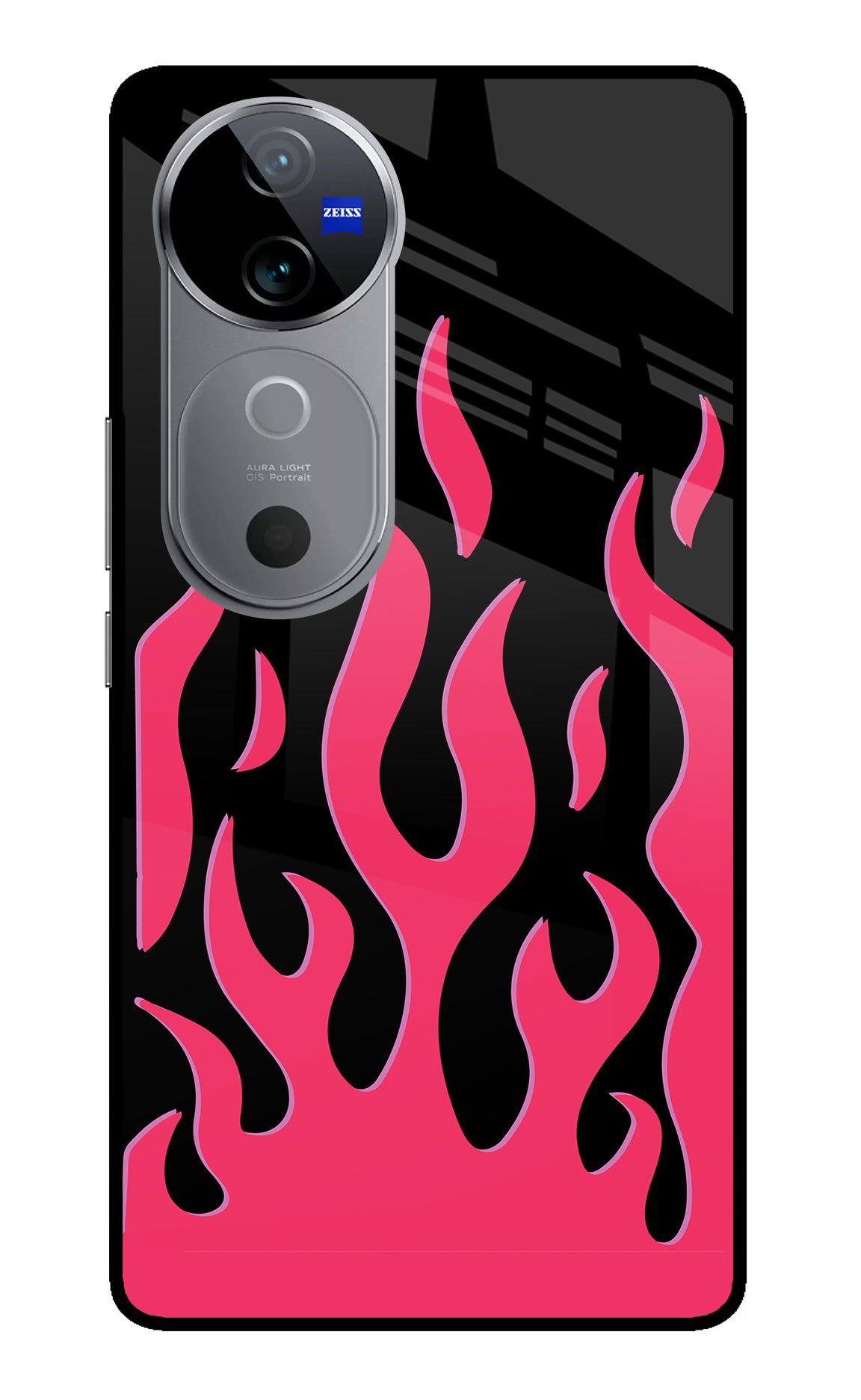 Fire Flames Vivo V40 5G Glass Case