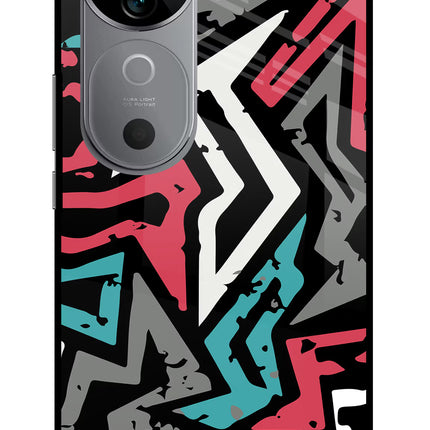 Geometric Graffiti Vivo V40 5G Glass Case Back Cover by Casekaro