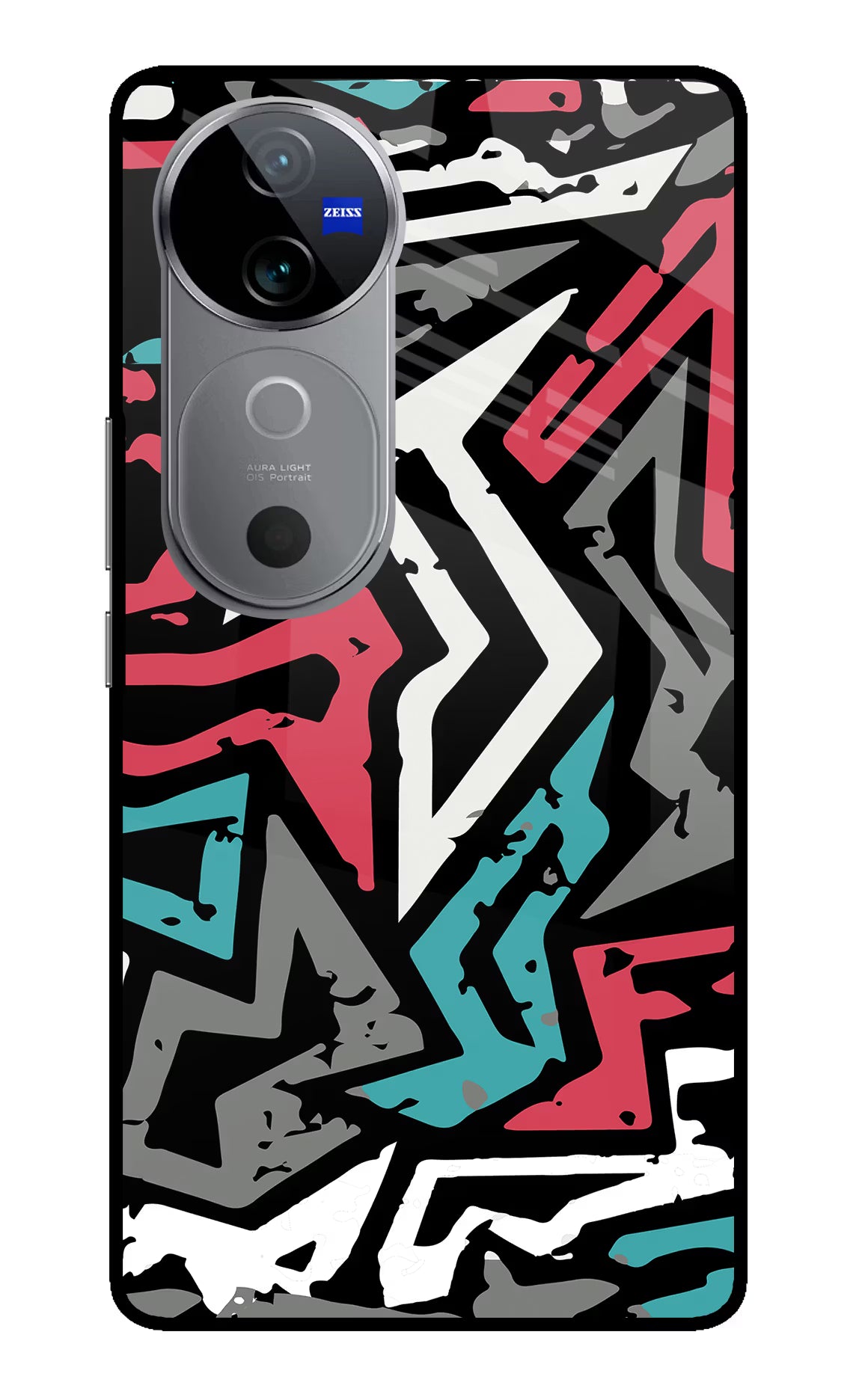 Geometric Graffiti Vivo V40 5G Glass Case Back Cover by Casekaro