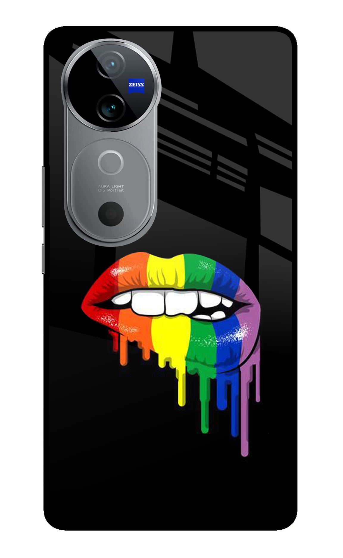 Lips Biting Vivo V40 5G Glass Case