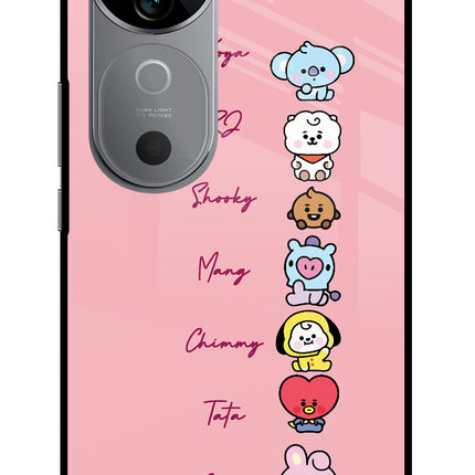 BTS names Vivo V40 5G Glass Case Back Cover by Casekaro