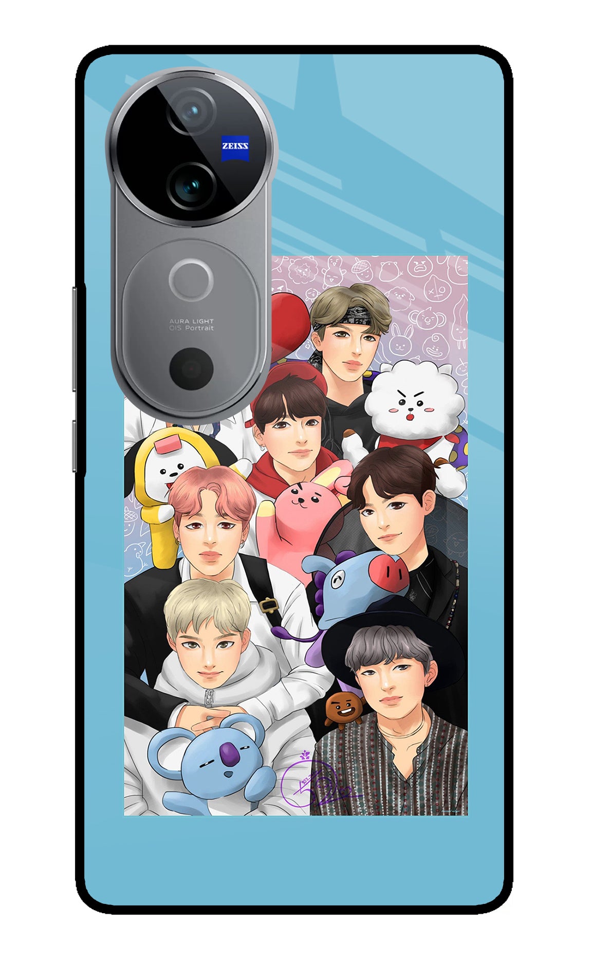 BTS with animals Vivo V40 5G Glass Case