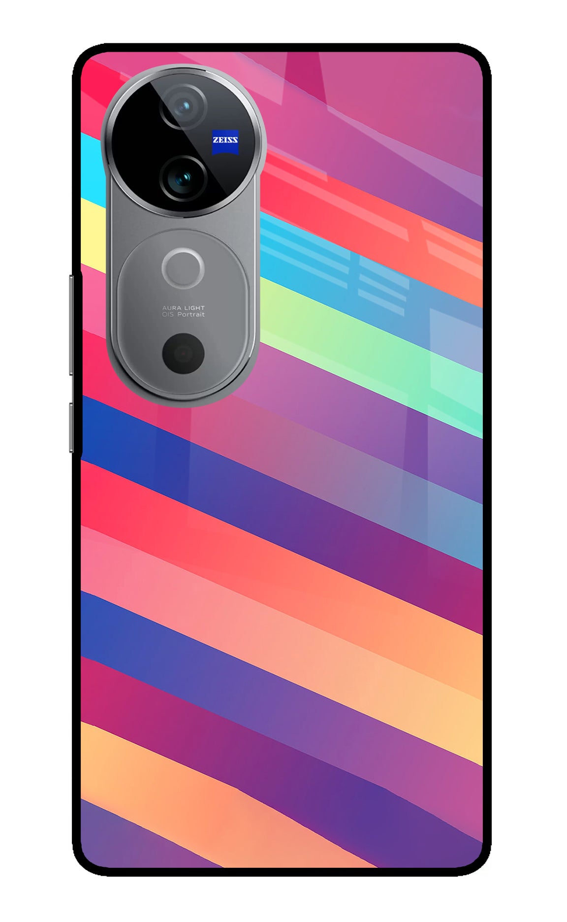 Stripes color Vivo V40 5G Glass Case