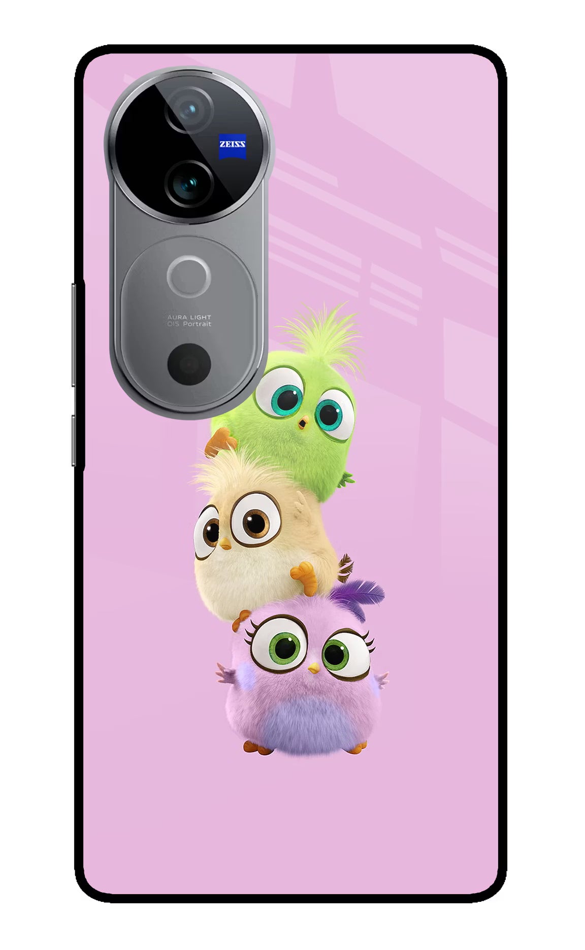 Cute Little Birds Vivo V40 5G Glass Case Back Cover by Casekaro