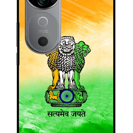 Satyamev Jayate Flag Vivo V40 5G Glass Case