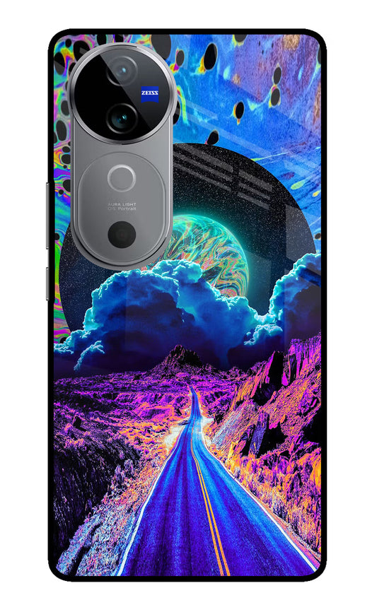 Psychedelic Painting Vivo V40 5G Glass Case