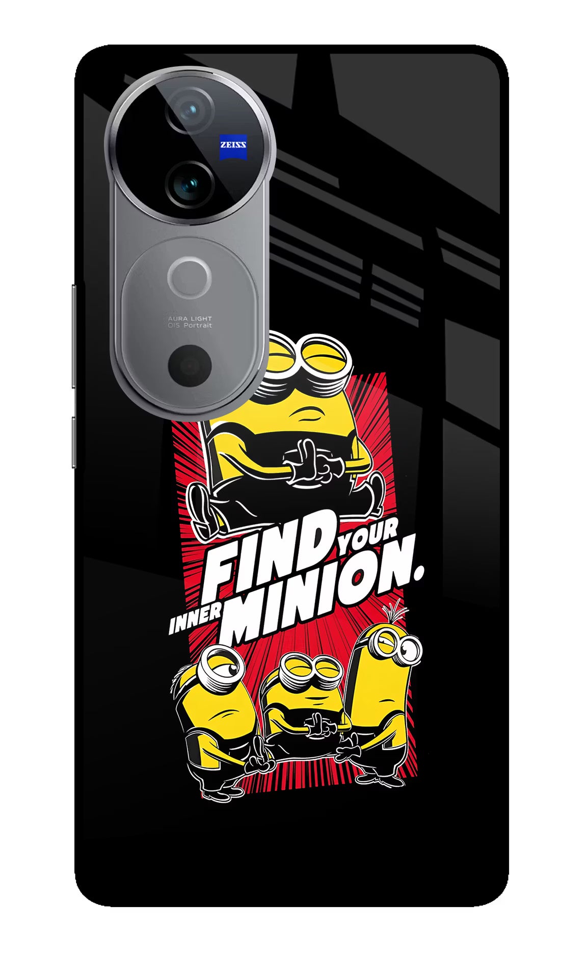 Find your inner Minion Vivo V40 5G Glass Case Back Cover by Casekaro