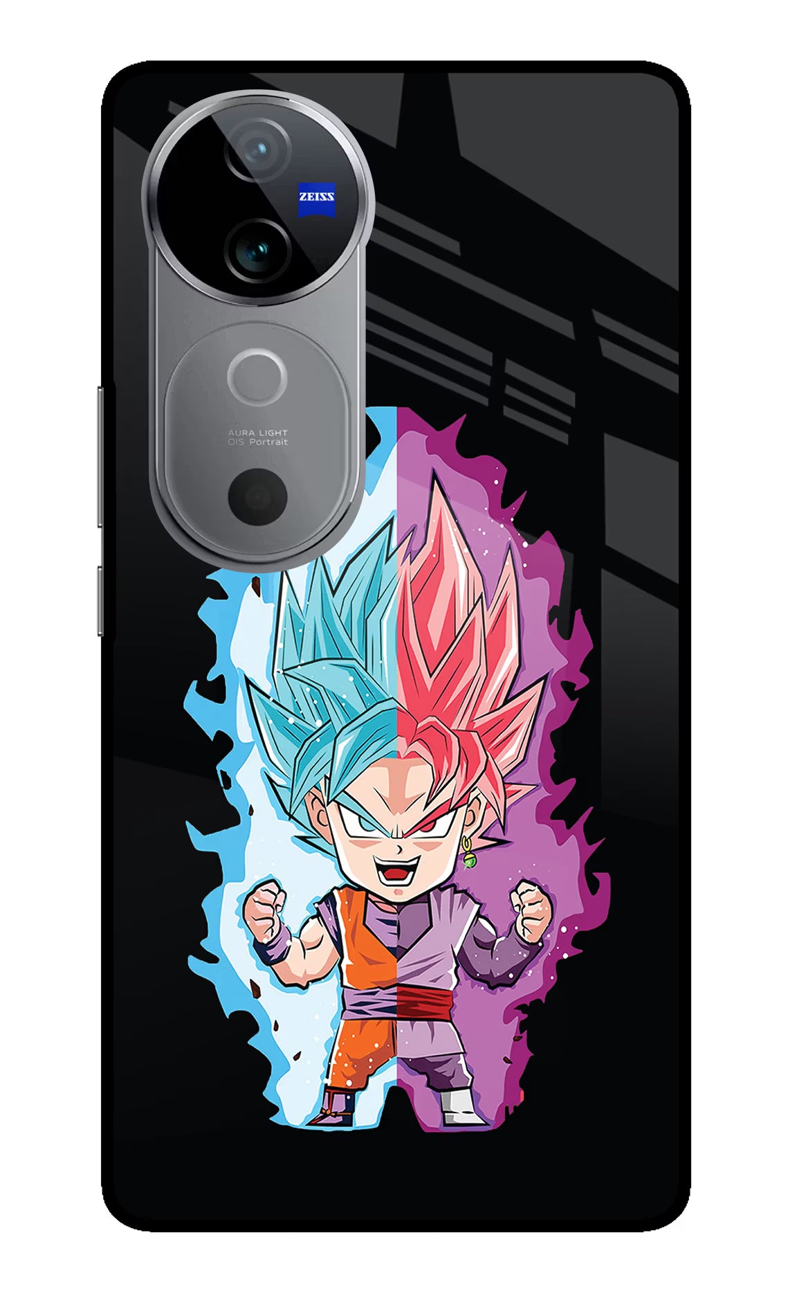 Chota Goku Vivo V40 5G Glass Case Back Cover by Casekaro
