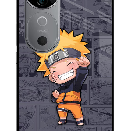 Chota Naruto Vivo V40 5G Glass Case Back Cover by Casekaro