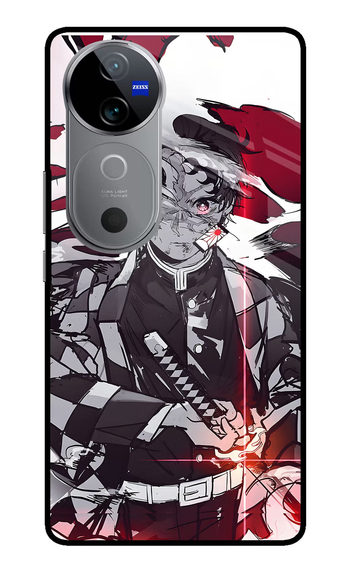 Demon Slayer Vivo V40 5G Glass Case Back Cover by Casekaro