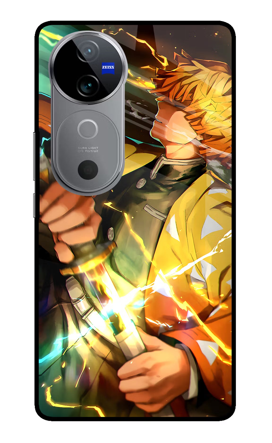 Demon Slayer Vivo V40 5G Glass Case Back Cover by Casekaro