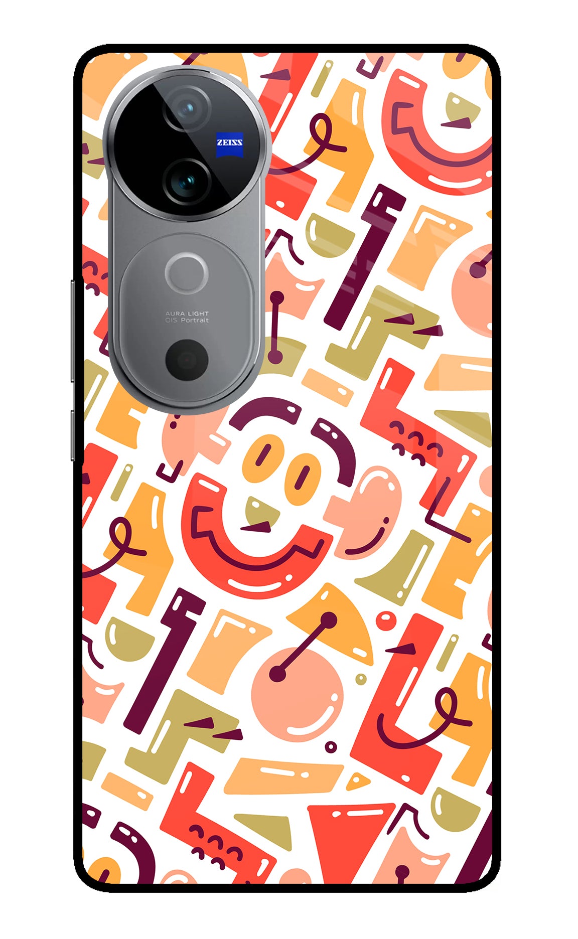 Doodle Pattern Vivo V40 5G Glass Case