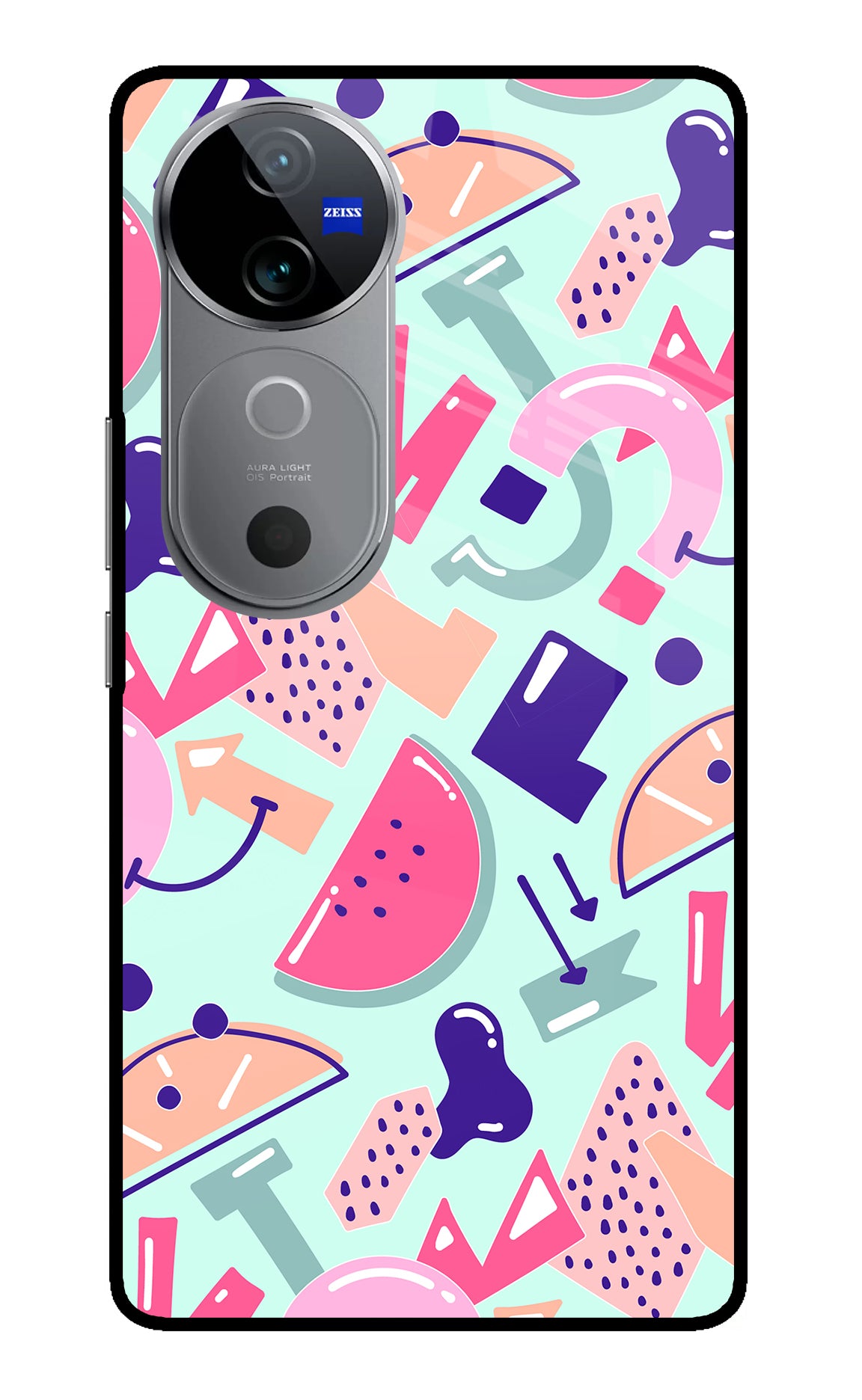 Doodle Pattern Vivo V40 5G Glass Case