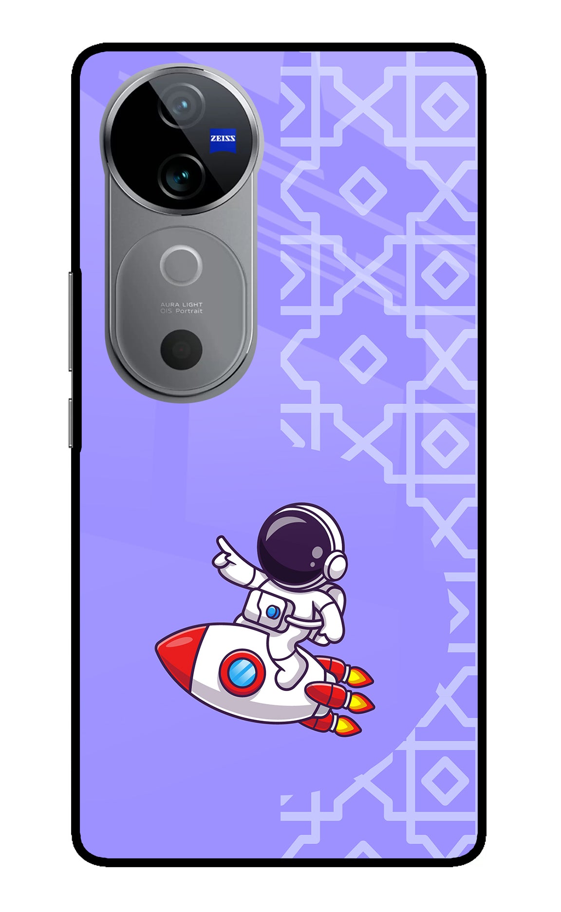 Cute Astronaut Vivo V40 5G Glass Case