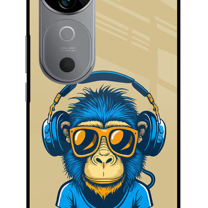 Monkey Headphone Vivo V40 5G Glass Case