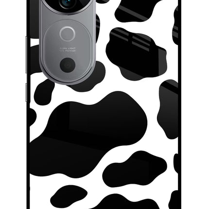 Cow Spots Vivo V40 5G Glass Case Back Cover by Casekaro