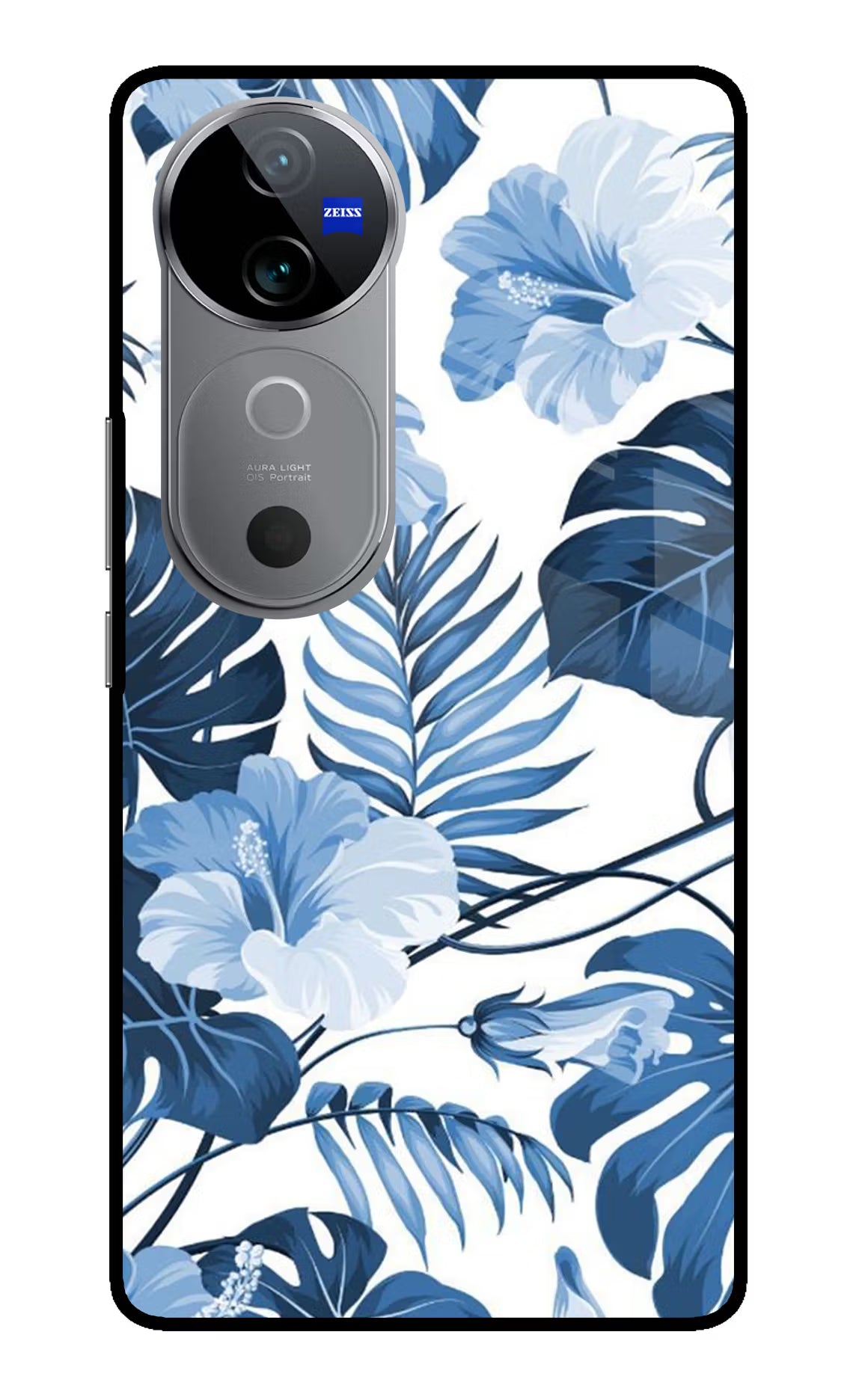Fabric Art Vivo V40 5G Glass Case Back Cover by Casekaro