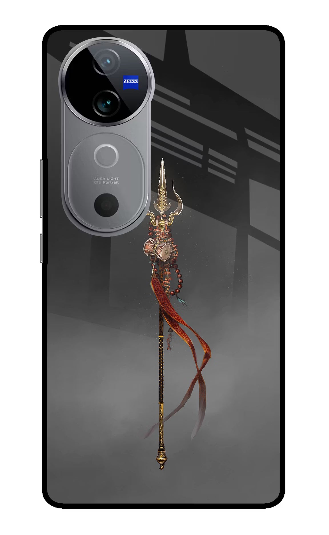 Shiv Trishul Vivo V40 5G Glass Case Back Cover by Casekaro
