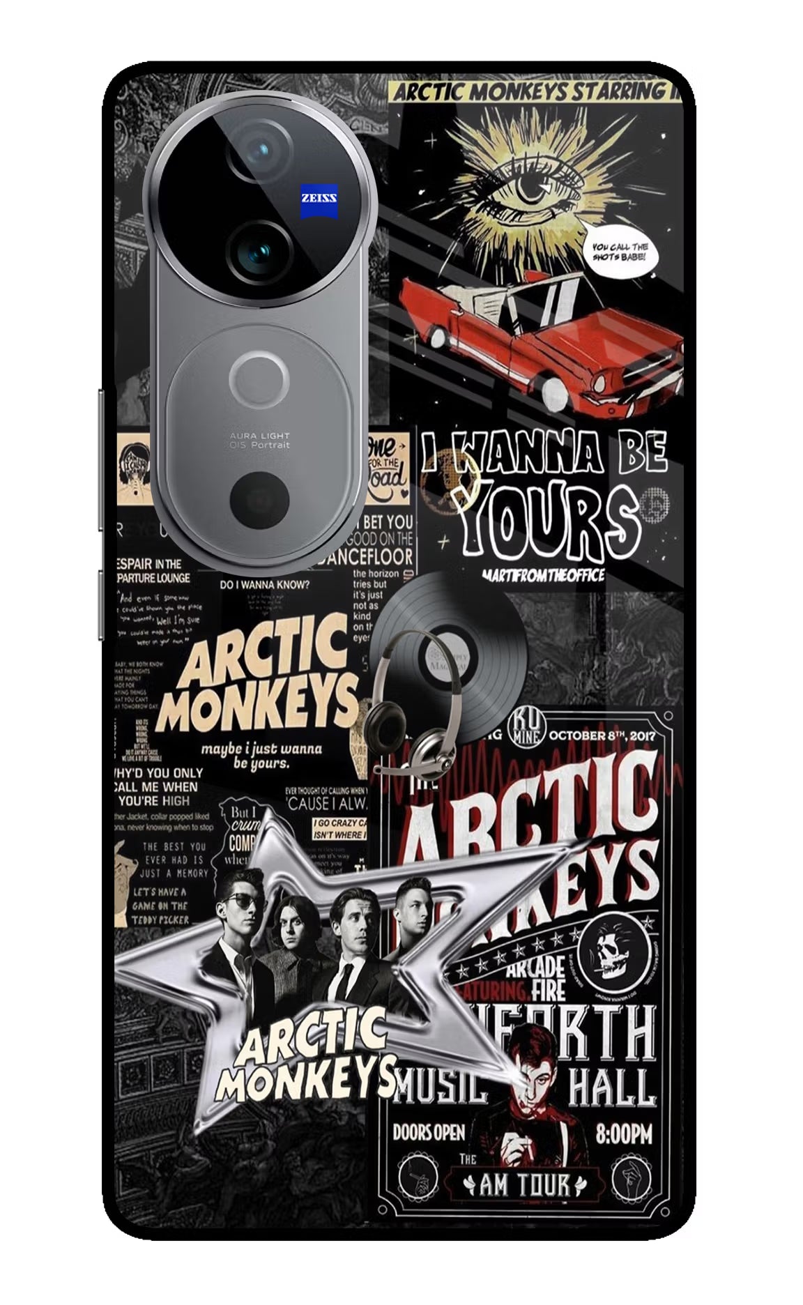 Arctic Monkeys Vivo V40 5G Glass Case Back Cover by Casekaro