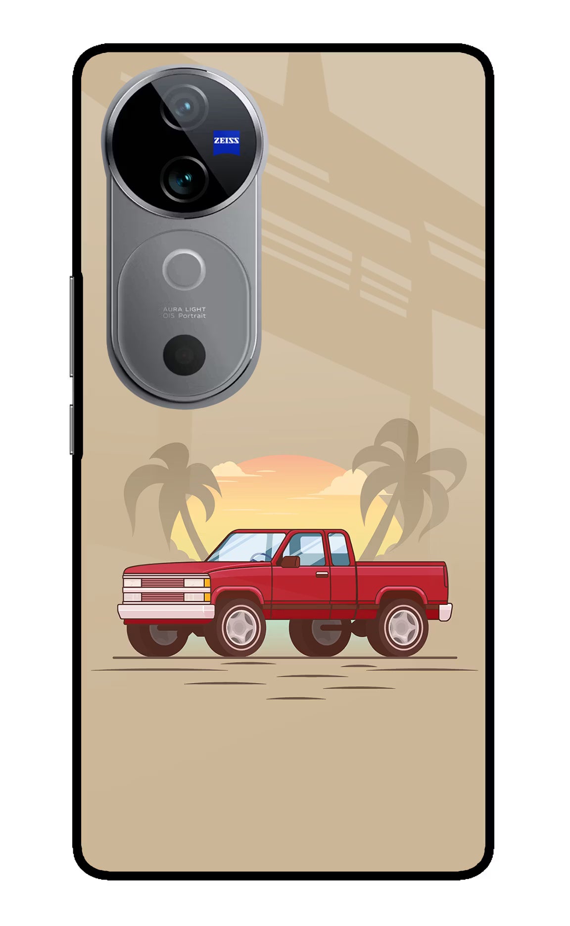 Desert Classic Drive Vivo V40 5G Glass Case Back Cover by Casekaro
