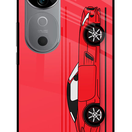 Red Velocity Vivo V40 5G Glass Case Back Cover by Casekaro