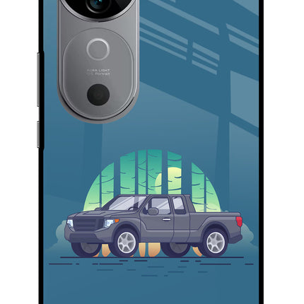 Retro Garage Vibe Vivo V40 5G Glass Case Back Cover by Casekaro