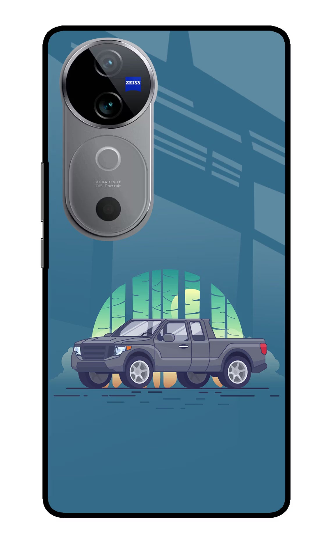 Retro Garage Vibe Vivo V40 5G Glass Case Back Cover by Casekaro