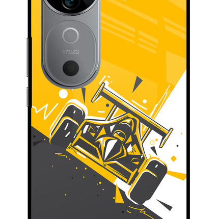 Track King Vivo V40 5G Glass Case Back Cover by Casekaro