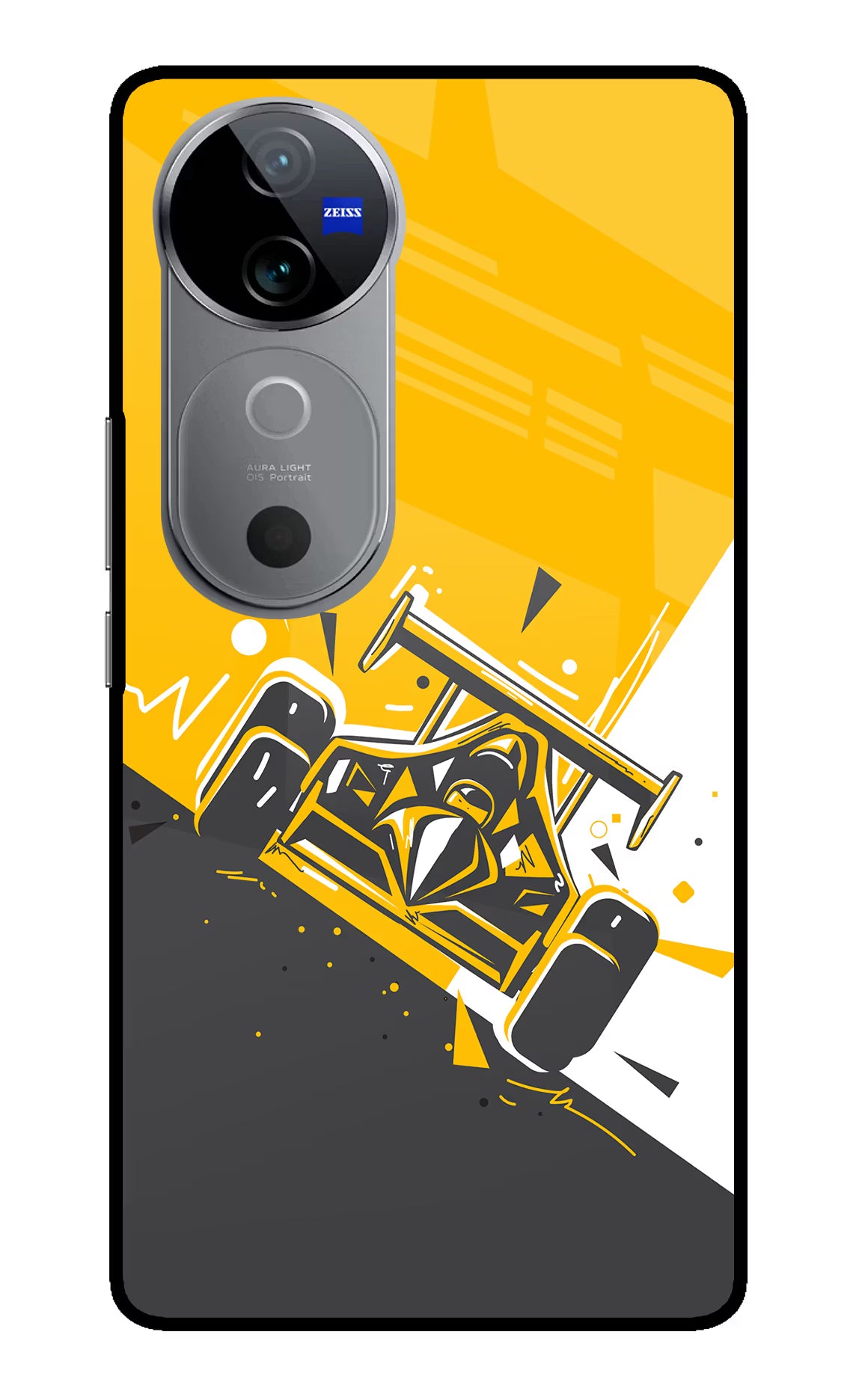 Track King Vivo V40 5G Glass Case Back Cover by Casekaro
