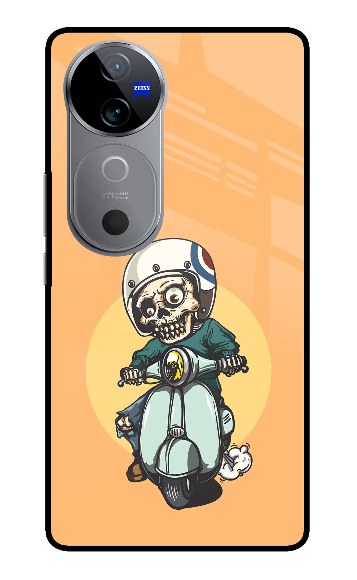 Undead Biker Vivo V40 5G Glass Case Back Cover by Casekaro