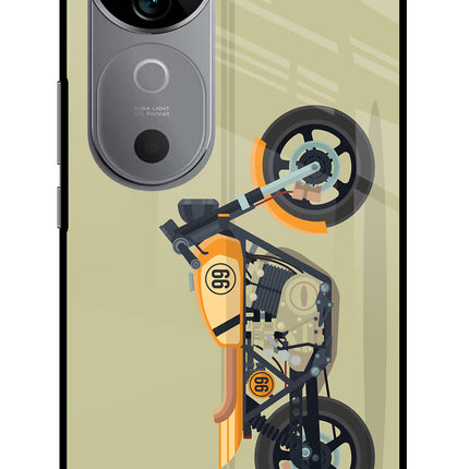 Vertical Speedster Vivo V40 5G Glass Case Back Cover by Casekaro