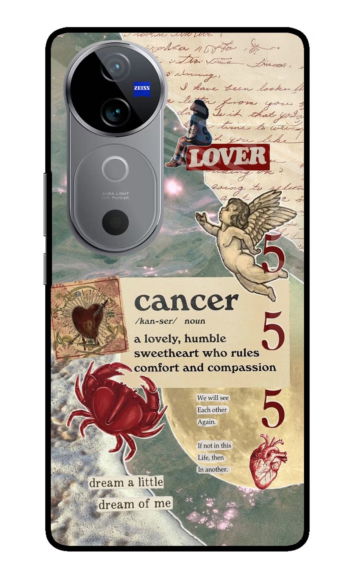 Cancer Zodiac Vivo V40 5G Glass Case