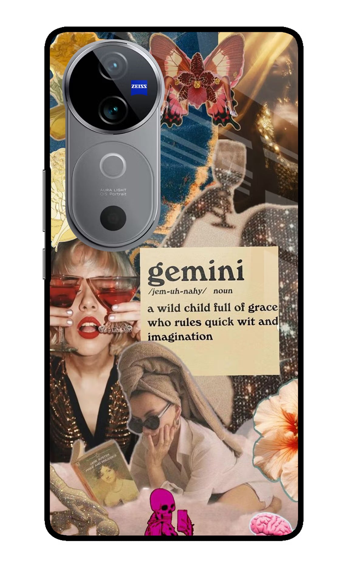 Gemini Zodiac Vivo V40 5G Glass Case Back Cover by Casekaro