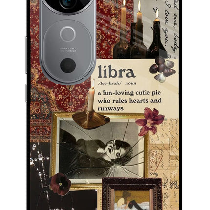 Libra Zodiac Vivo V40 5G Glass Case Back Cover by Casekaro